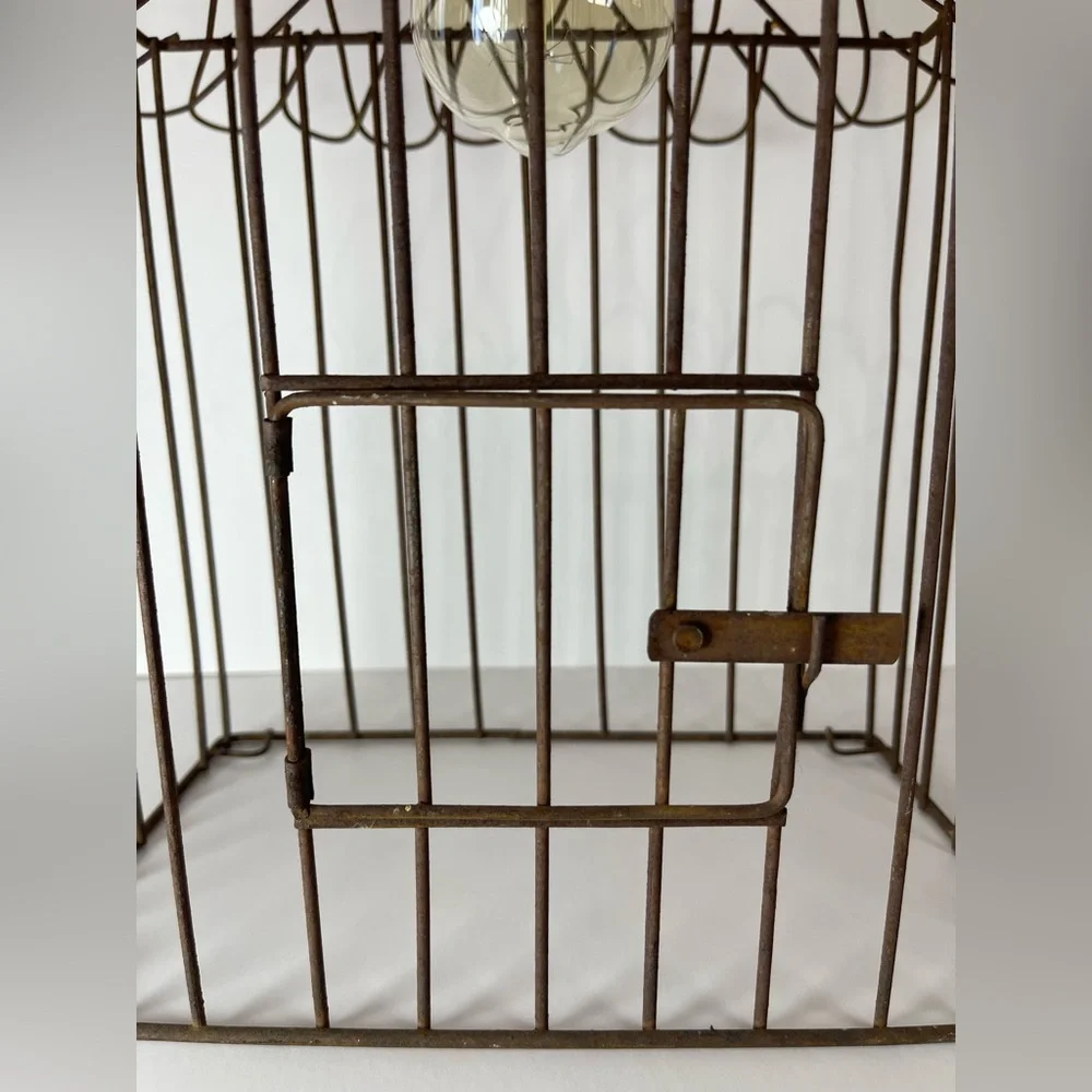 Vintage rustic birdcage pendant light